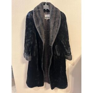 Boulevard East Black Faux‎ Fur Coat Glamorous Winter Outerwear Made in USA